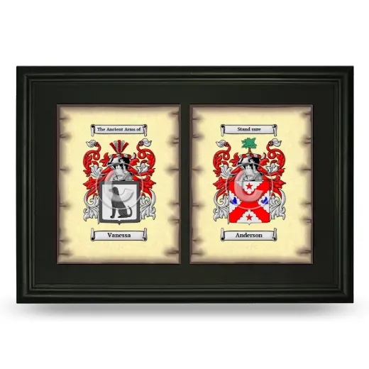 Double Coat of Arms Framed - Black
