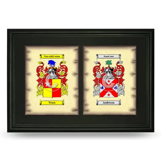Double Coat of Arms Framed - Black