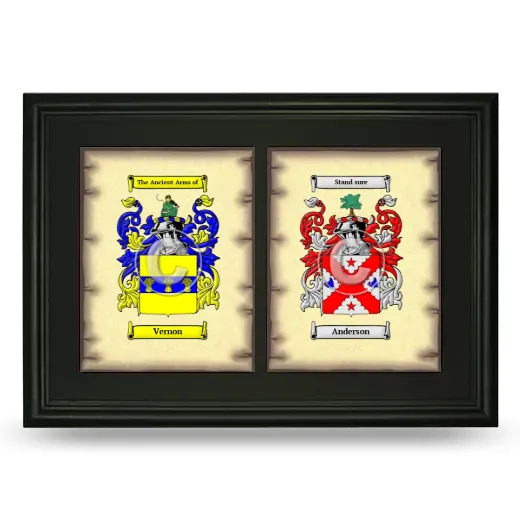 Double Coat of Arms Framed - Black