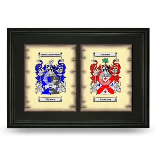Double Coat of Arms Framed - Black