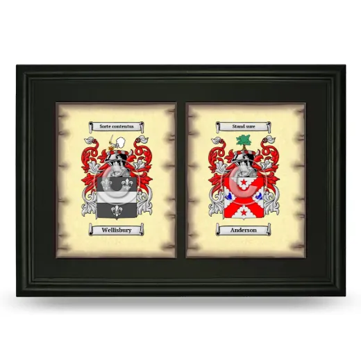 Double Coat of Arms Framed - Black