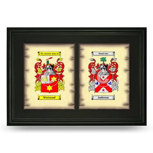 Double Coat of Arms Framed - Black