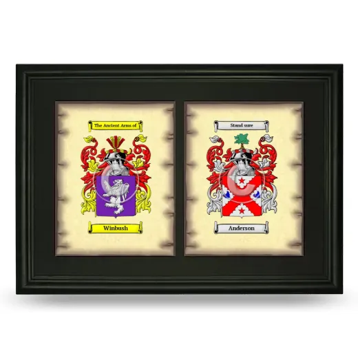 Double Coat of Arms Framed - Black