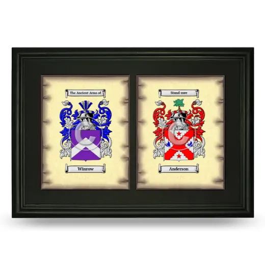 Double Coat of Arms Framed - Black