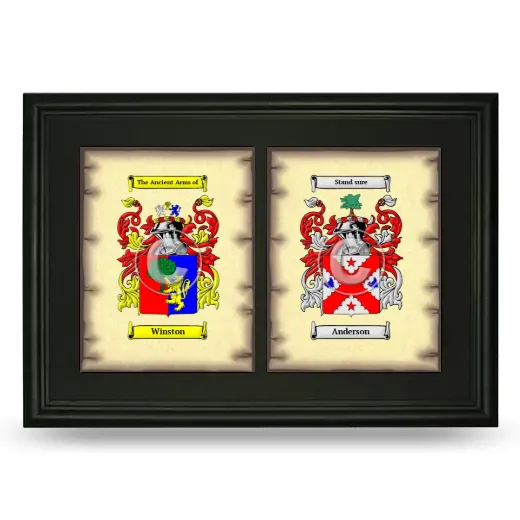 Double Coat of Arms Framed - Black