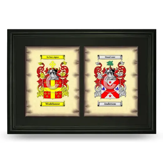 Double Coat of Arms Framed - Black