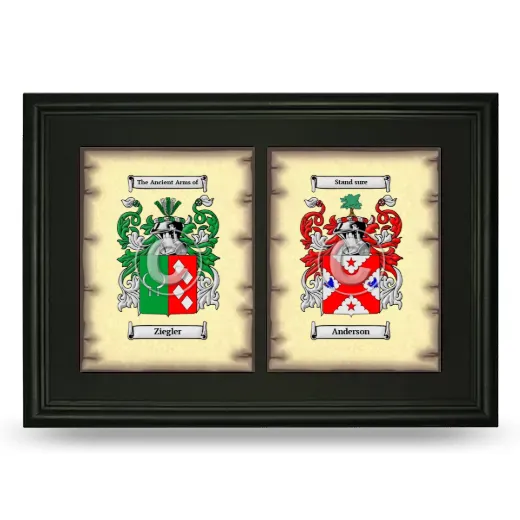 Double Coat of Arms Framed - Black