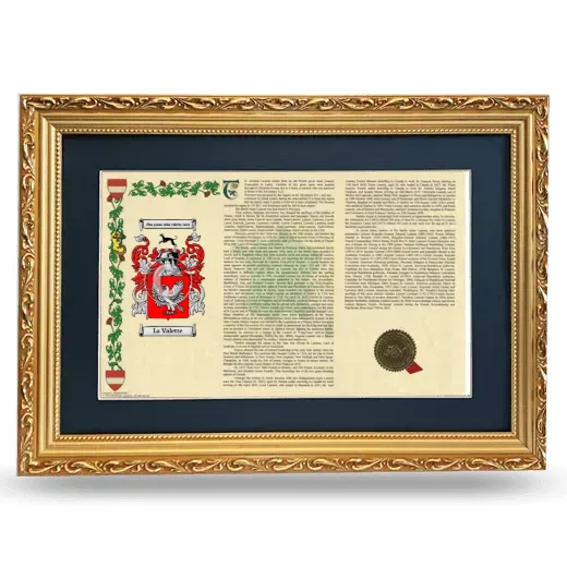 La Valette Deluxe Armorial Landscape Framed - Gold