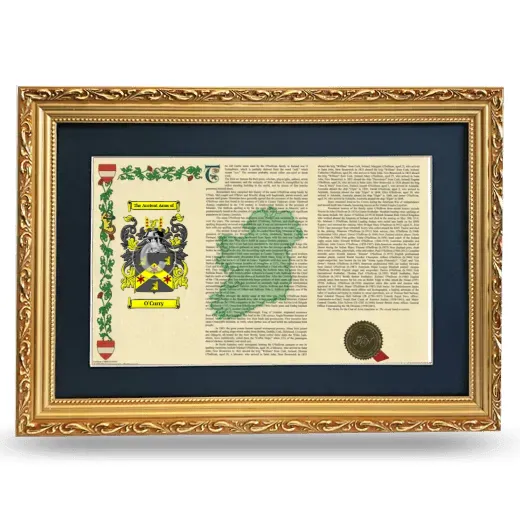 O'Curry Deluxe Armorial Landscape Framed - Gold