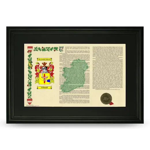 O'Donall Deluxe Armorial Landscape Framed- Black