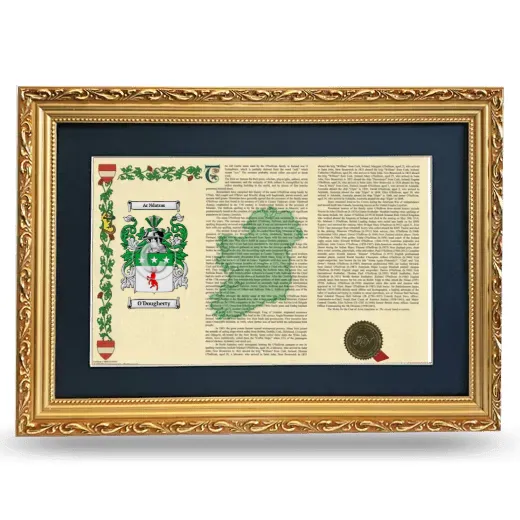 O'Dougherty Deluxe Armorial Landscape Framed - Gold