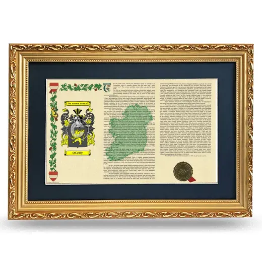 O'Griffy Deluxe Armorial Landscape Framed - Gold
