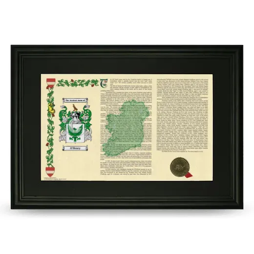 O'Henry Deluxe Armorial Landscape Framed- Black