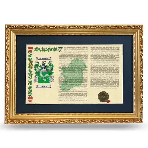 O'Heron Deluxe Armorial Landscape Framed - Gold