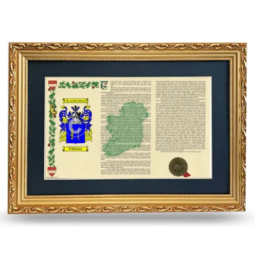 O'Maloney Deluxe Armorial Landscape Framed - Gold