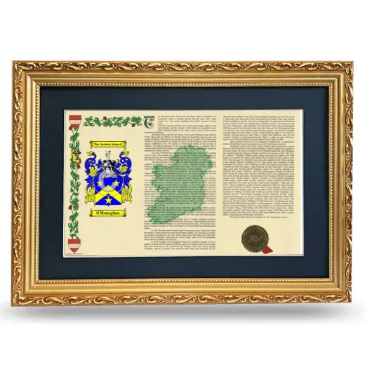 O'Monaghan Deluxe Armorial Landscape Framed - Gold