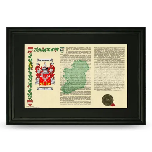 O'Quinn Deluxe Armorial Landscape Framed- Black