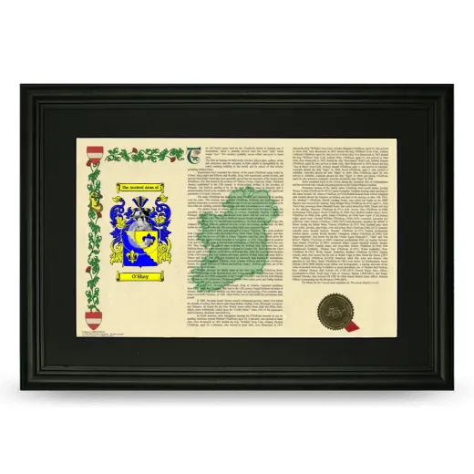 O'Shay Deluxe Armorial Landscape Framed- Black