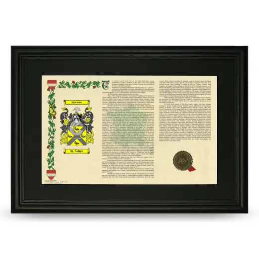 St. Aubyn Deluxe Armorial Landscape Framed- Black
