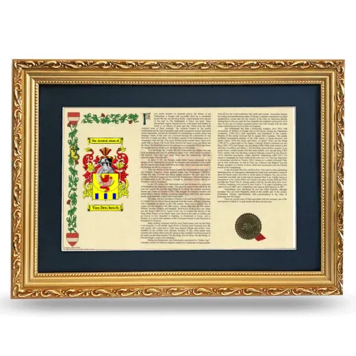 Van Den bosch Deluxe Armorial Landscape Framed - Gold