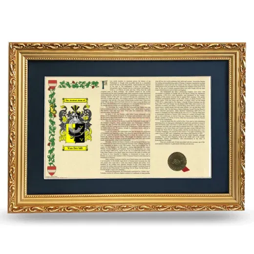 Van Der bilt Deluxe Armorial Landscape Framed - Gold