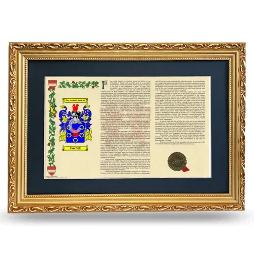 Van Dijk Deluxe Armorial Landscape Framed - Gold