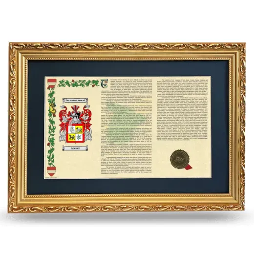 Acevez Deluxe Armorial Landscape Framed - Gold