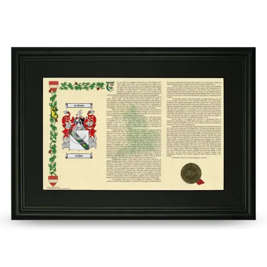 Acher Deluxe Armorial Landscape Framed- Black
