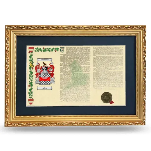 Aclen Deluxe Armorial Landscape Framed - Gold