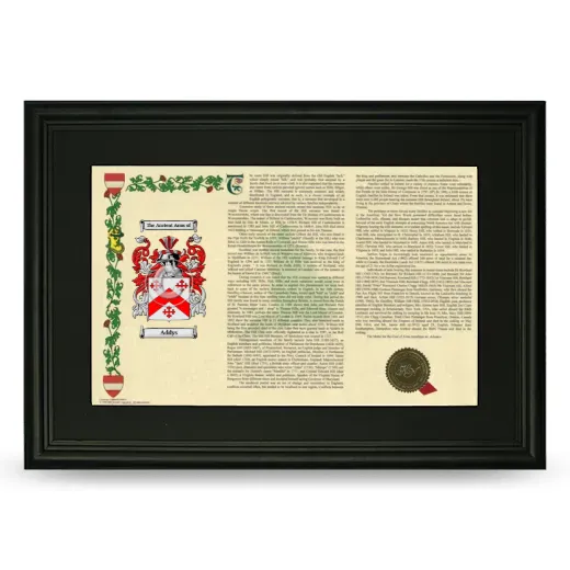 Addys Deluxe Armorial Landscape Framed- Black