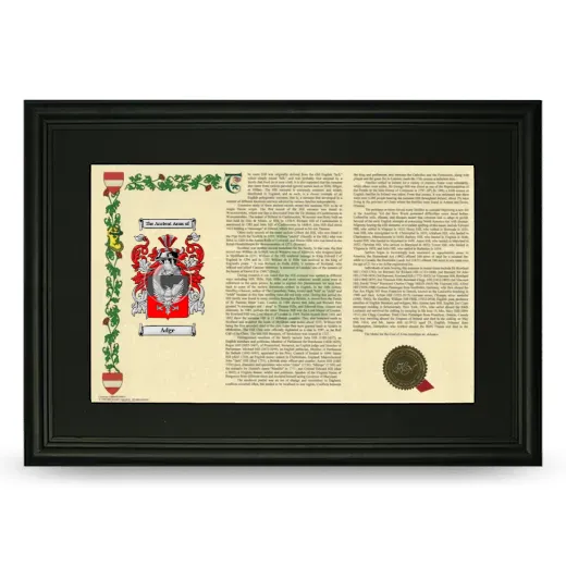 Adge Deluxe Armorial Landscape Framed- Black
