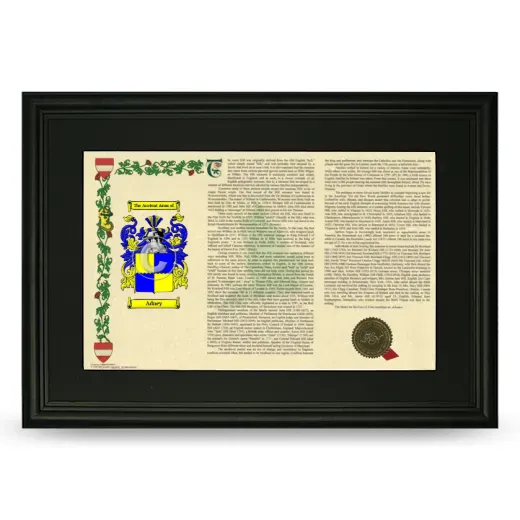 Adney Deluxe Armorial Landscape Framed- Black