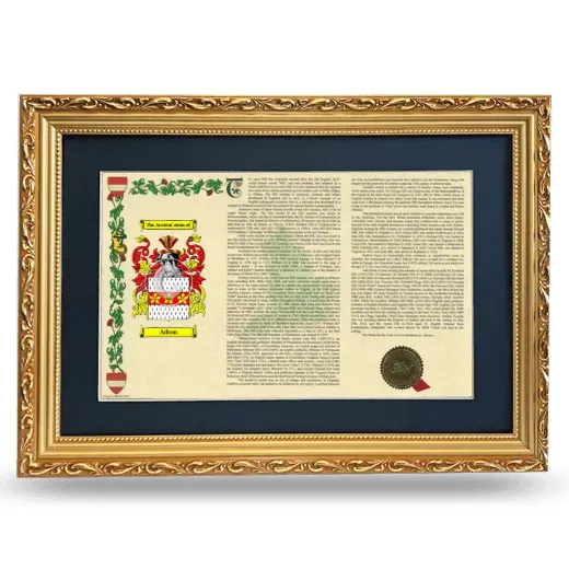 Adron Deluxe Armorial Landscape Framed - Gold