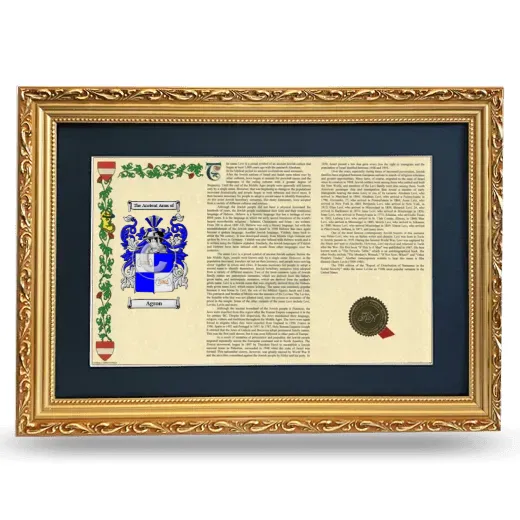 Agron Deluxe Armorial Landscape Framed - Gold