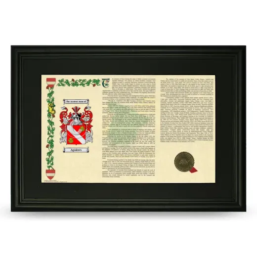 Aguirres Deluxe Armorial Landscape Framed- Black
