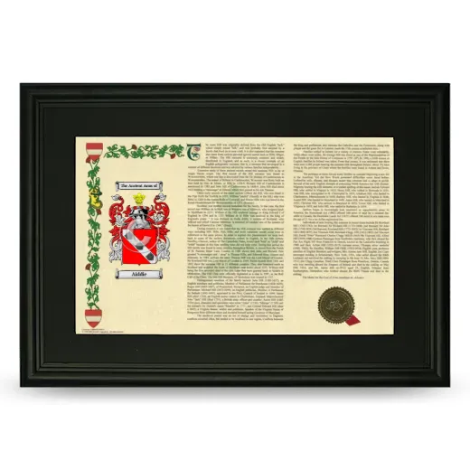 Aiddie Deluxe Armorial Landscape Framed- Black