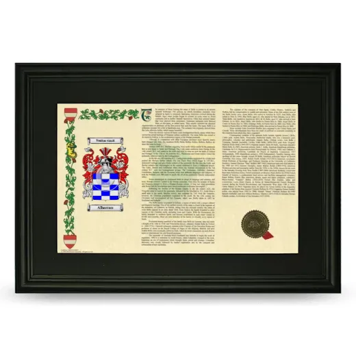 Albarran Deluxe Armorial Landscape Framed- Black