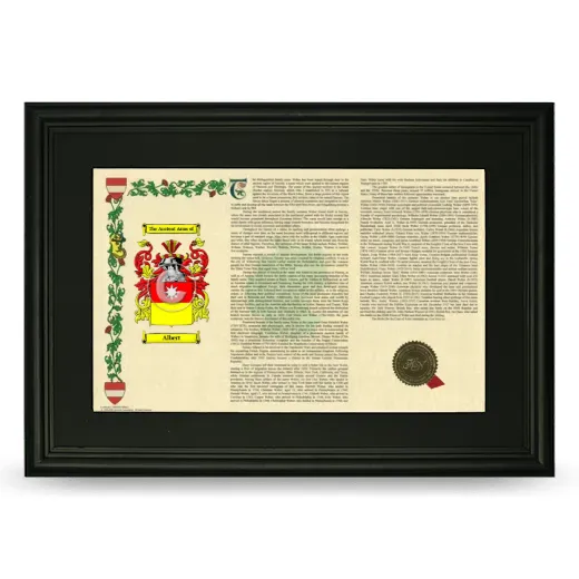 Albert Deluxe Armorial Landscape Framed- Black