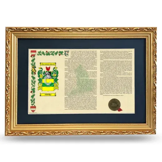 Aldridge Deluxe Armorial Landscape Framed - Gold