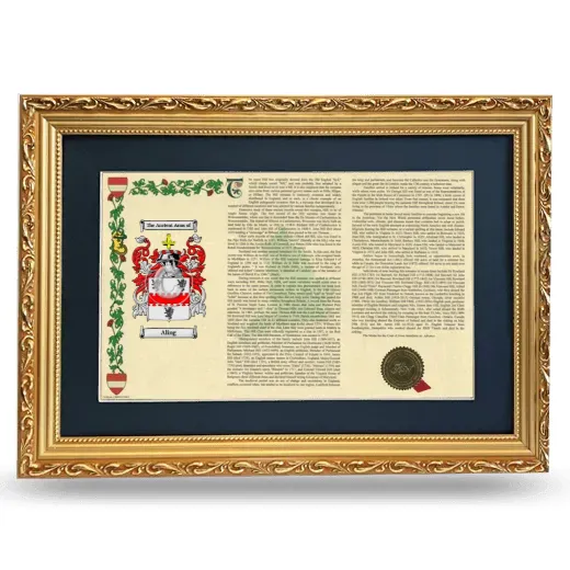 Aling Deluxe Armorial Landscape Framed - Gold