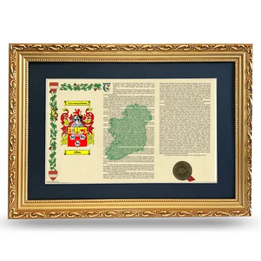 Allen Deluxe Armorial Landscape Framed - Gold