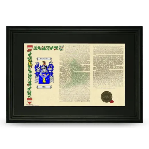 Allice Deluxe Armorial Landscape Framed- Black