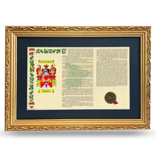 Almanzan Deluxe Armorial Landscape Framed - Gold