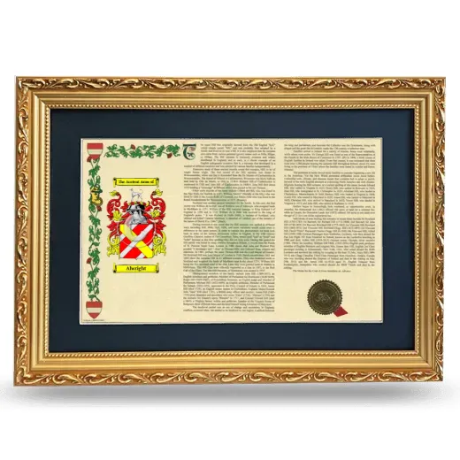 Alwright Deluxe Armorial Landscape Framed - Gold