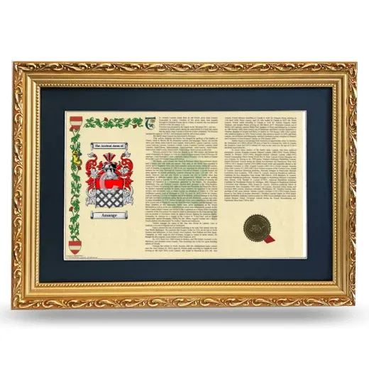 Amange Deluxe Armorial Landscape Framed - Gold