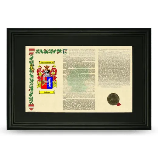 Ambros Deluxe Armorial Landscape Framed- Black