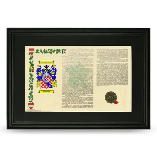 Ambrose Deluxe Armorial Landscape Framed- Black