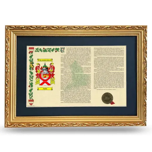 Amin Deluxe Armorial Landscape Framed - Gold