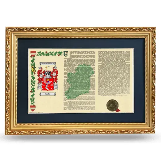Anally Deluxe Armorial Landscape Framed - Gold
