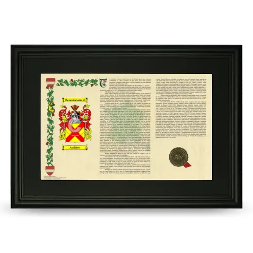 Anddree Deluxe Armorial Landscape Framed- Black